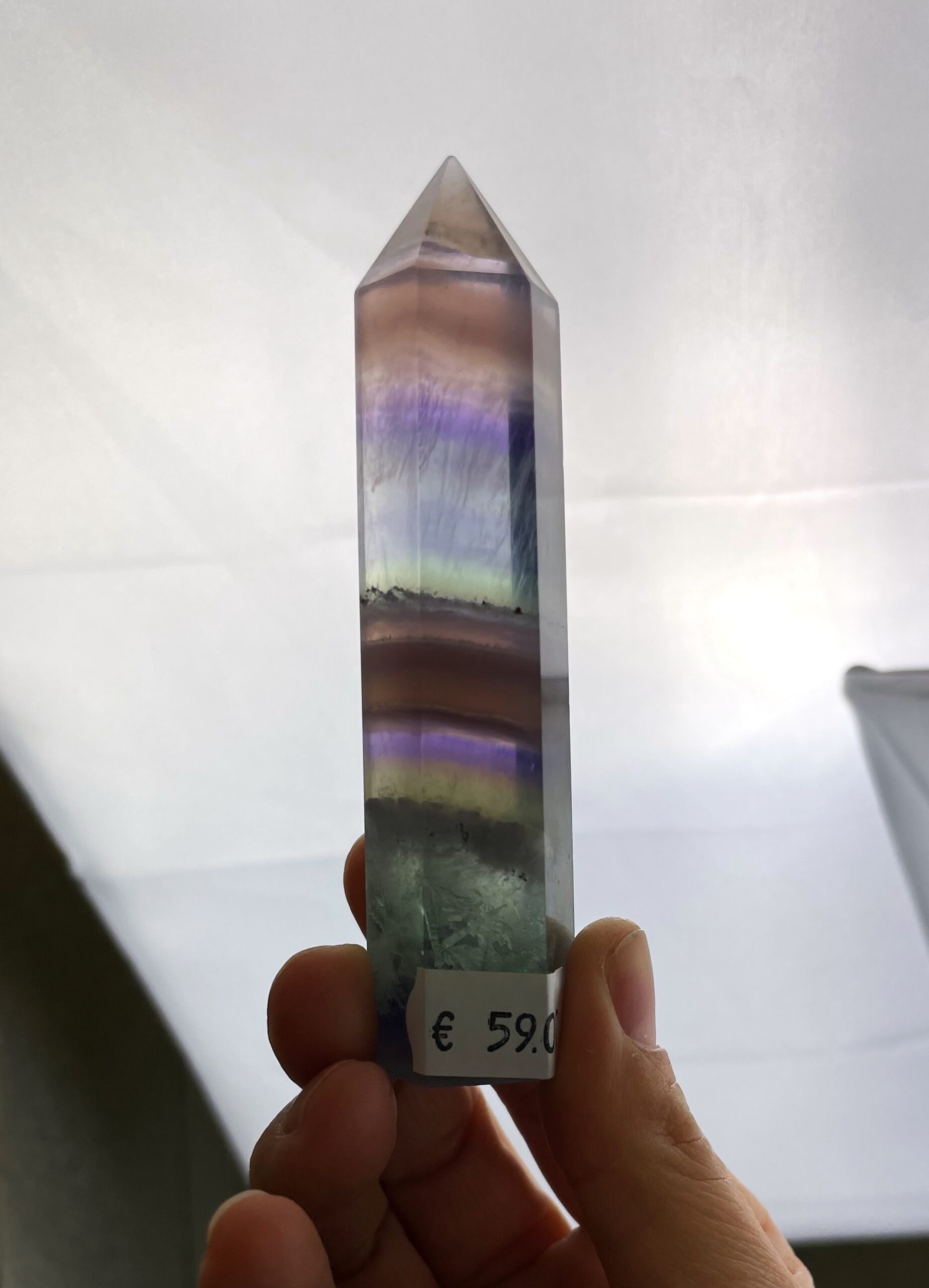 Obelisk Regenbogen Fluorit - Konzentration 3 SanjaNatur®