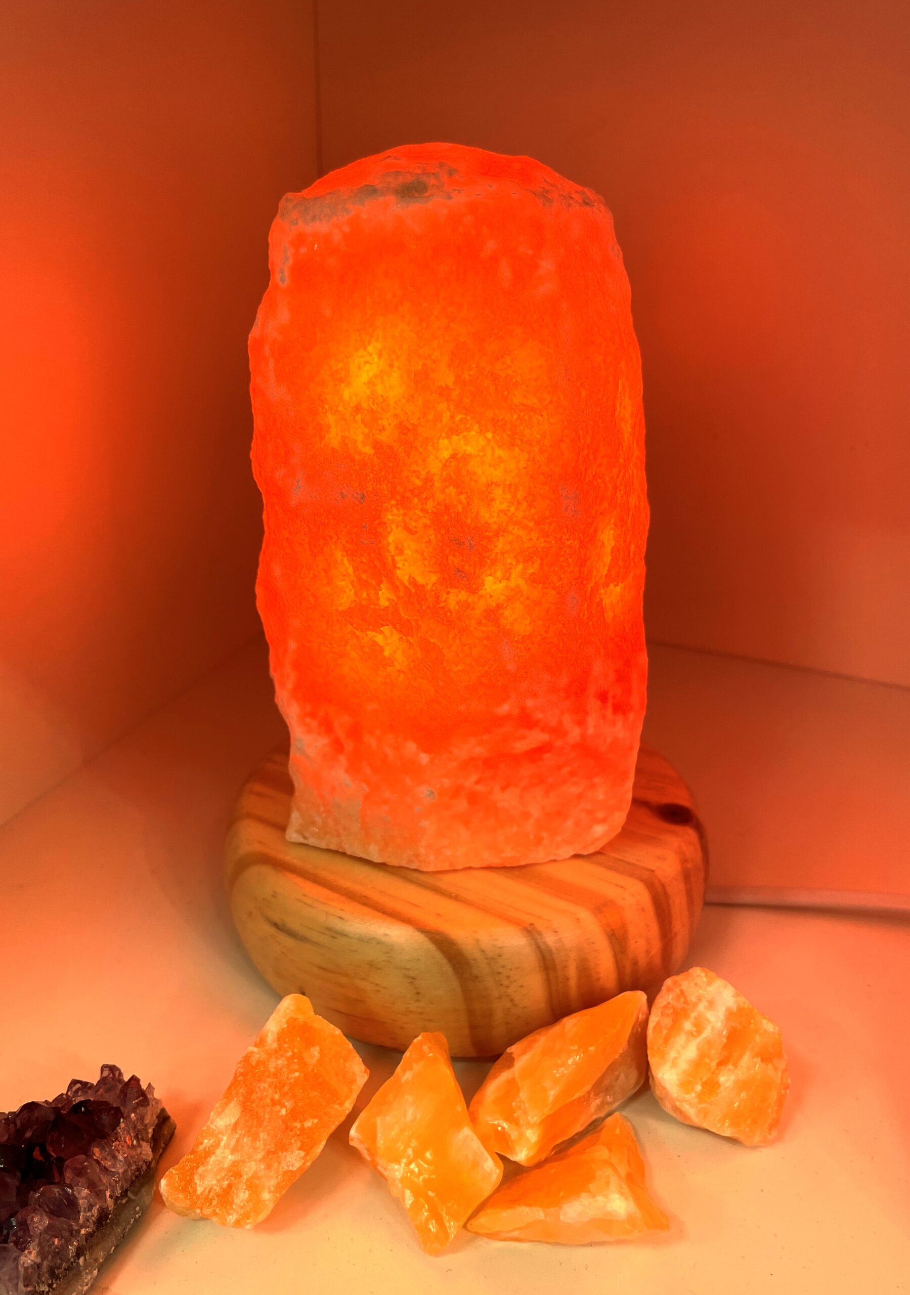 Edelstein Lampe Orangencalzit - bring heilendes Licht in Dein Leben 1 SanjaNatur®