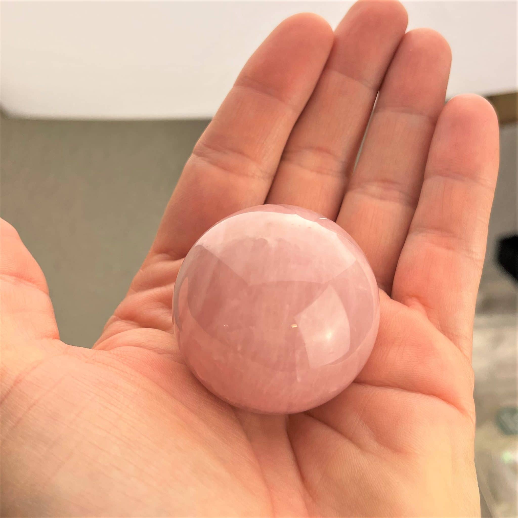 Healing Kristall natürlich rosa Rose Quarz Edelstein Ball Weissagung Kugel 2RSDE 
