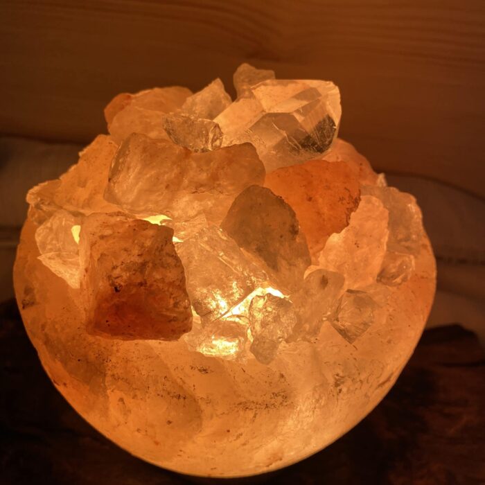Salzkristallschale mit Bergkristall Spitze - Raumenergie und Klarheit 5 SanjaNatur® - Edelsteine & Coaching