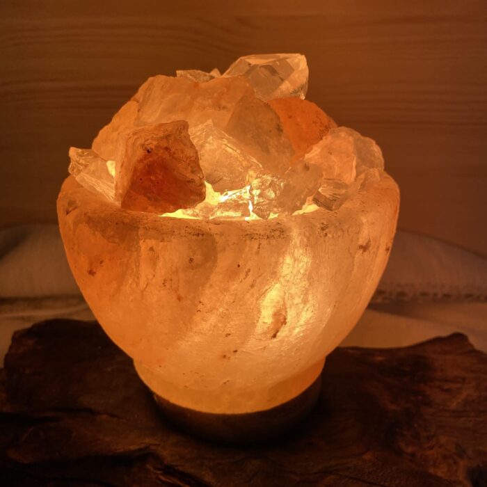Salzkristallschale mit Bergkristall Spitze - Raumenergie und Klarheit 4 SanjaNatur® - Edelsteine & Coaching