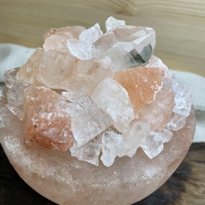 Salzkristallschale mit Bergkristall Spitze - Raumenergie und Klarheit 8 SanjaNatur® - Edelsteine & Coaching