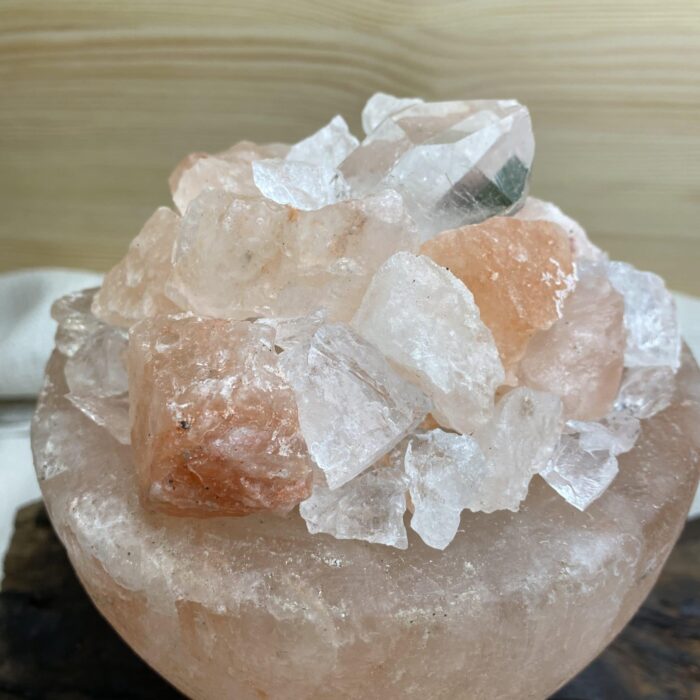 Salzkristallschale mit Bergkristall Spitze - Raumenergie und Klarheit 6 SanjaNatur® - Edelsteine & Coaching